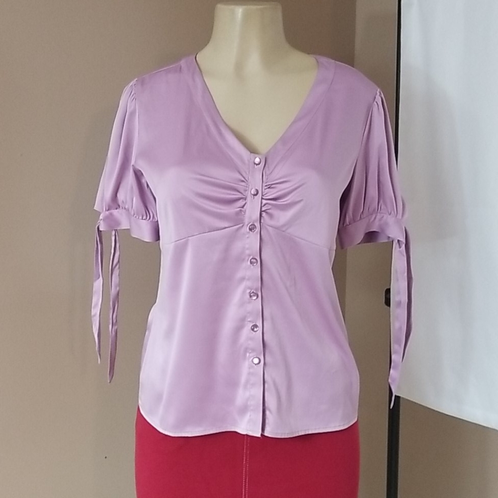 BOB MACKIE STUDIO LAVANDER SS BUTTON DOWN TOP